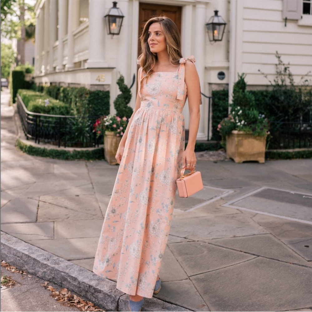 Gal Meets Glam for Anthropologie Makenna Floral Maxi Dress Pink Size 0 Coquette